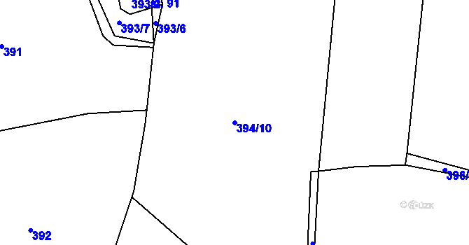 Parcela st. 394/10 v KÚ Podmokly u Sušice, Katastrální mapa