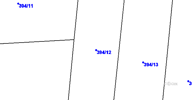 Parcela st. 394/12 v KÚ Podmokly u Sušice, Katastrální mapa