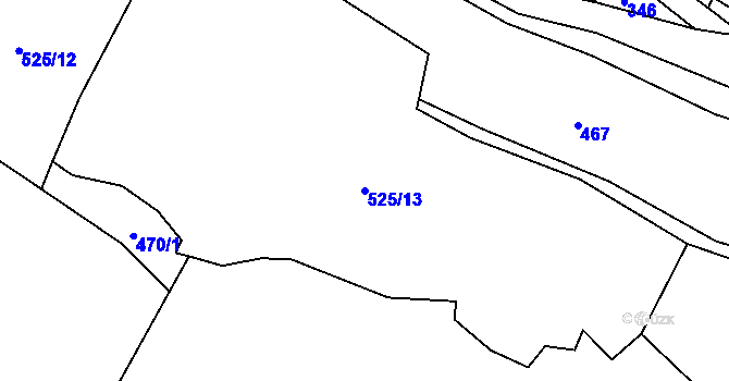 Parcela st. 525/13 v KÚ Podmokly u Sušice, Katastrální mapa