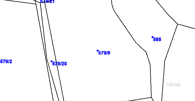Parcela st. 579/9 v KÚ Podmokly u Sušice, Katastrální mapa