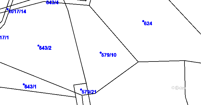 Parcela st. 579/10 v KÚ Podmokly u Sušice, Katastrální mapa