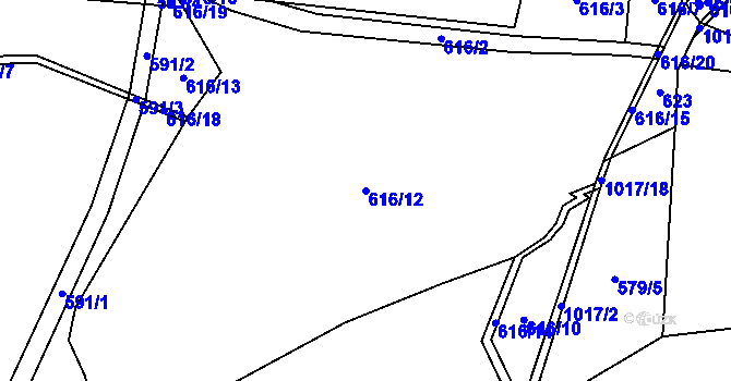 Parcela st. 616/12 v KÚ Podmokly u Sušice, Katastrální mapa