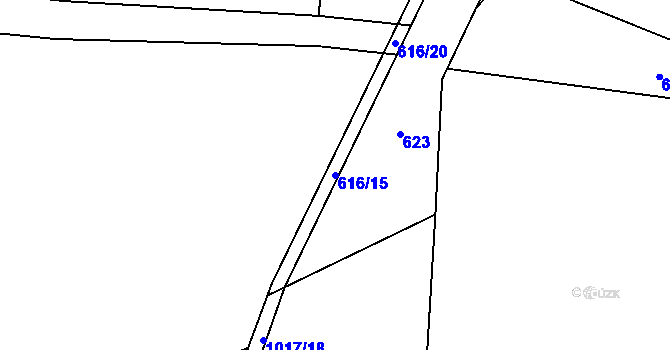 Parcela st. 616/15 v KÚ Podmokly u Sušice, Katastrální mapa