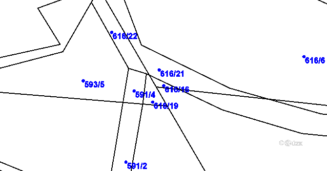 Parcela st. 616/16 v KÚ Podmokly u Sušice, Katastrální mapa