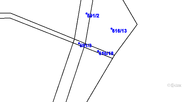 Parcela st. 616/18 v KÚ Podmokly u Sušice, Katastrální mapa