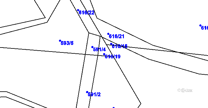 Parcela st. 616/19 v KÚ Podmokly u Sušice, Katastrální mapa