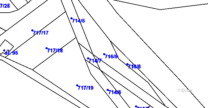 Parcela st. 716/5 v KÚ Podmokly u Sušice, Katastrální mapa