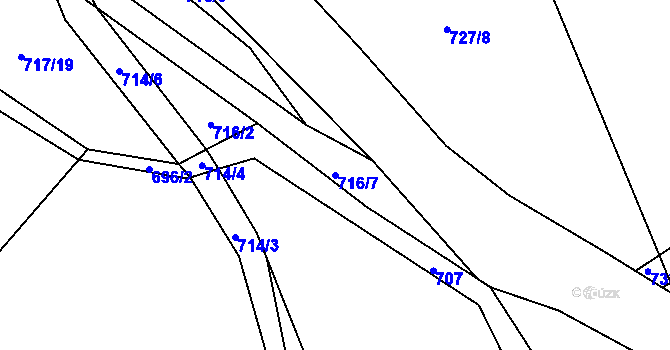 Parcela st. 716/7 v KÚ Podmokly u Sušice, Katastrální mapa