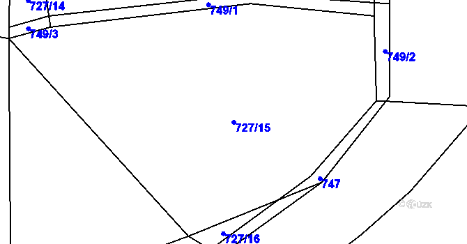 Parcela st. 727/15 v KÚ Podmokly u Sušice, Katastrální mapa