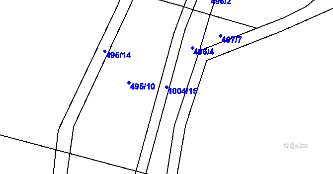 Parcela st. 1004/15 v KÚ Podmokly u Sušice, Katastrální mapa