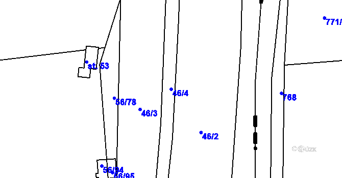 Parcela st. 46/4 v KÚ Čilá, Katastrální mapa