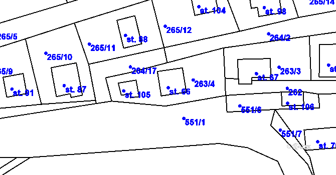 Parcela st. 66 v KÚ Hradiště nad Berounkou, Katastrální mapa
