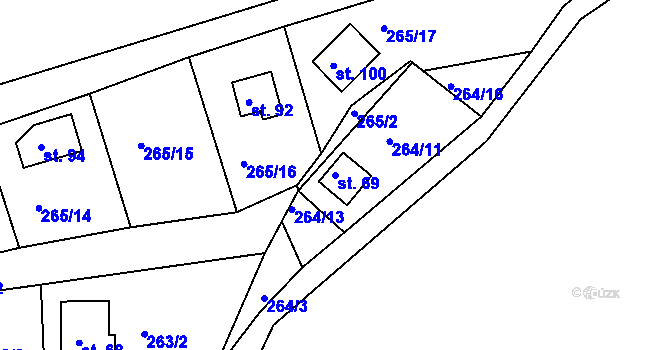 Parcela st. 69 v KÚ Hradiště nad Berounkou, Katastrální mapa