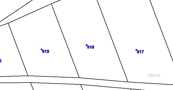 Parcela st. 918 v KÚ Hradiště nad Berounkou, Katastrální mapa