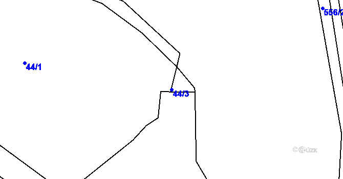 Parcela st. 44/3 v KÚ Hradiště nad Berounkou, Katastrální mapa