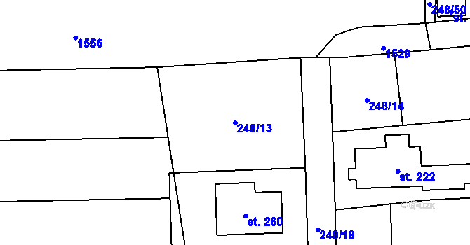 Parcela st. 248/13 v KÚ Podmokly nad Berounkou, Katastrální mapa