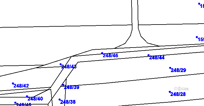 Parcela st. 248/46 v KÚ Podmokly nad Berounkou, Katastrální mapa