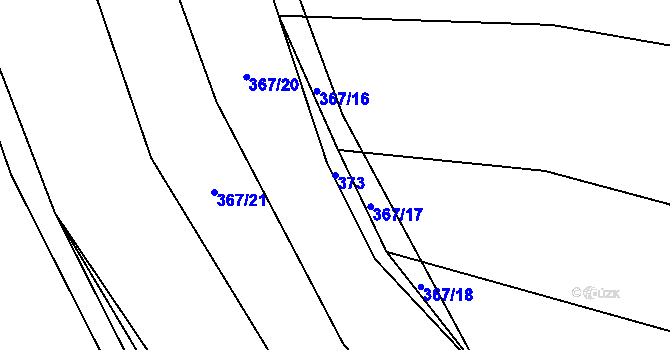 Parcela st. 373 v KÚ Podmoky u Městce Králové, Katastrální mapa