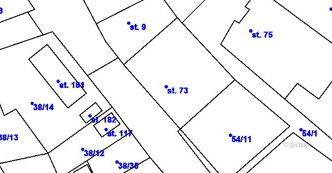 Parcela st. 73 v KÚ Podmolí, Katastrální mapa