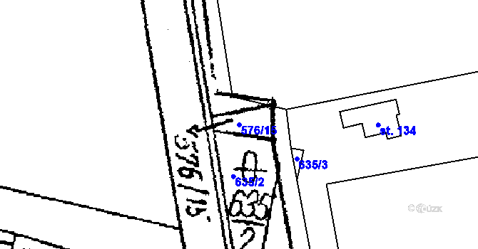 Parcela st. 576/15 v KÚ Podmolí, Katastrální mapa