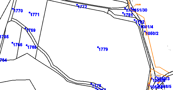 Parcela st. 1054/1 v KÚ Podmolí, Katastrální mapa