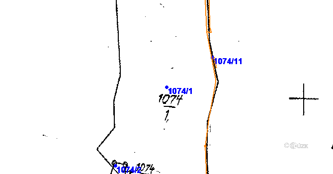 Parcela st. 1074/1 v KÚ Podmolí, Katastrální mapa