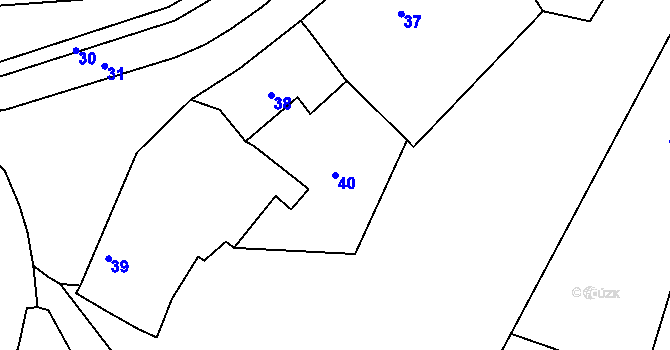 Parcela st. 40 v KÚ Podmyče, Katastrální mapa