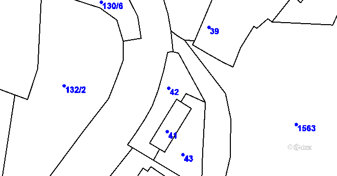 Parcela st. 42 v KÚ Podmyče, Katastrální mapa