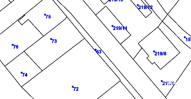 Parcela st. 63 v KÚ Podmyče, Katastrální mapa