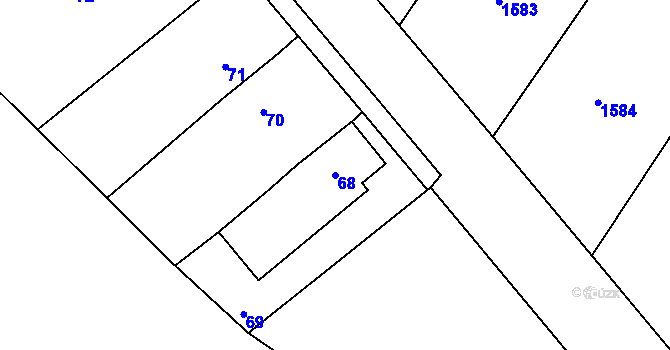 Parcela st. 68 v KÚ Podmyče, Katastrální mapa