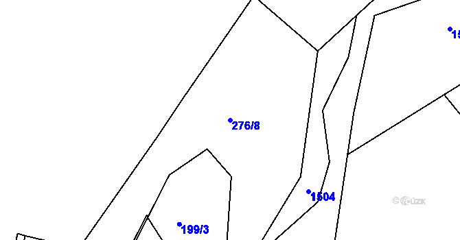 Parcela st. 276/8 v KÚ Podmyče, Katastrální mapa