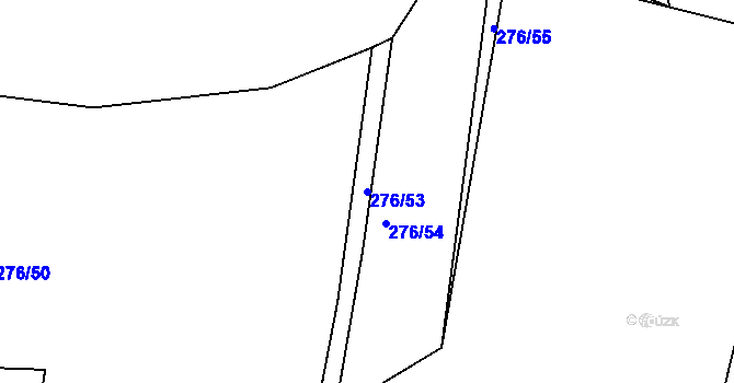 Parcela st. 276/53 v KÚ Podmyče, Katastrální mapa