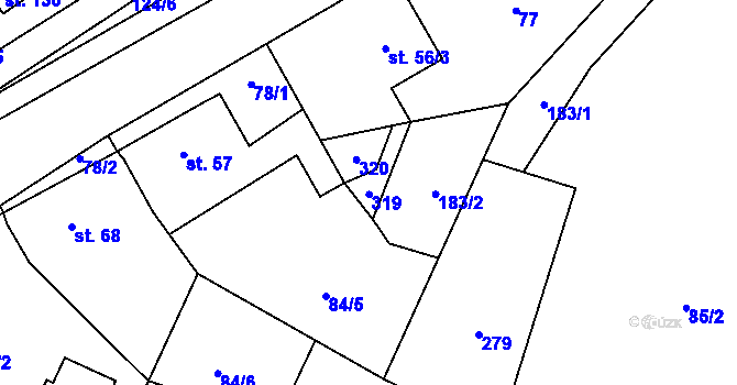 Parcela st. 56/2 v KÚ Podolanka, Katastrální mapa