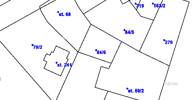 Parcela st. 84/6 v KÚ Podolanka, Katastrální mapa