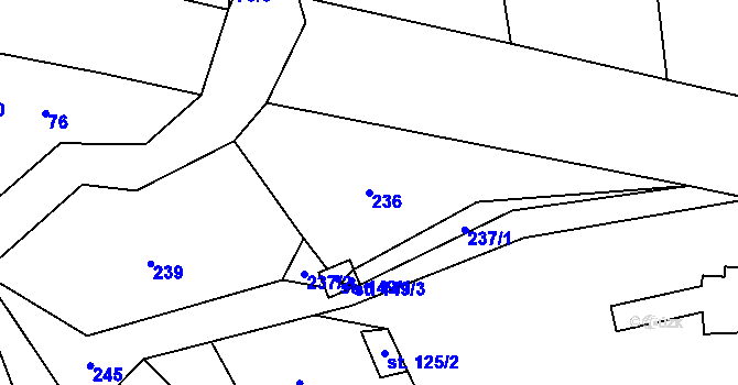 Parcela st. 236 v KÚ Podolanka, Katastrální mapa