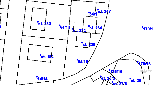 Parcela st. 236 v KÚ Podolanka, Katastrální mapa