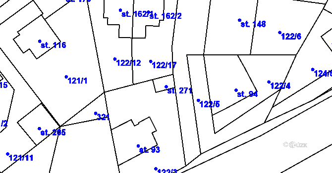 Parcela st. 271 v KÚ Podolanka, Katastrální mapa