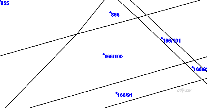 Parcela st. 166/100 v KÚ Podolí u Mnichova Hradiště, Katastrální mapa