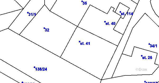 Parcela st. 41 v KÚ Sychrov nad Jizerou, Katastrální mapa