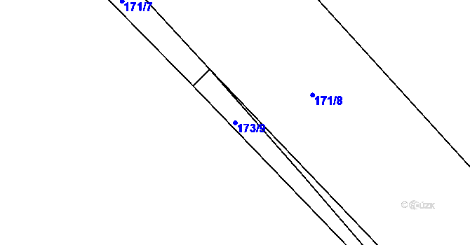 Parcela st. 173/9 v KÚ Sychrov nad Jizerou, Katastrální mapa
