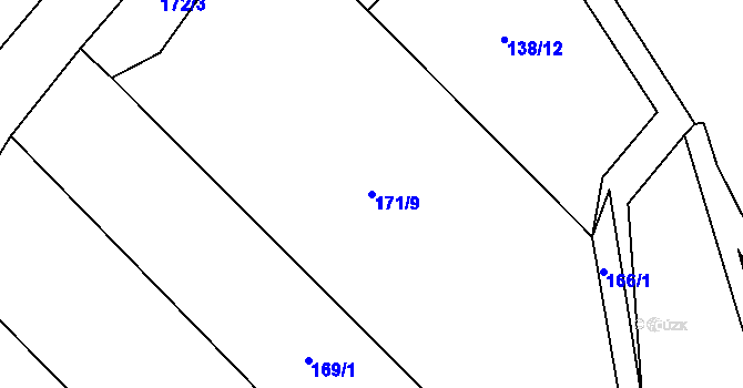 Parcela st. 171/9 v KÚ Sychrov nad Jizerou, Katastrální mapa