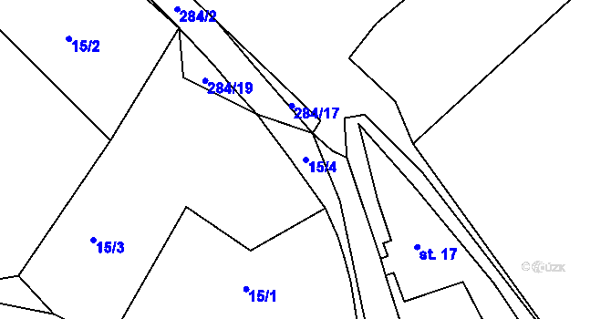 Parcela st. 15/4 v KÚ Sychrov nad Jizerou, Katastrální mapa