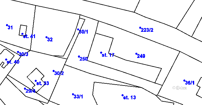 Parcela st. 17 v KÚ Podolí u Ratibořských Hor, Katastrální mapa
