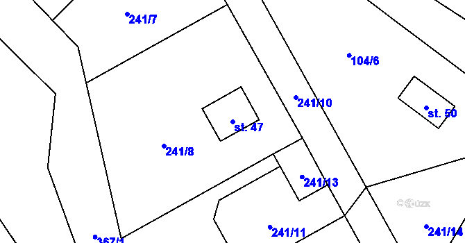 Parcela st. 47 v KÚ Podolí u Ratibořských Hor, Katastrální mapa