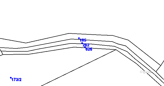 Parcela st. 262 v KÚ Javoří u Podolí, Katastrální mapa