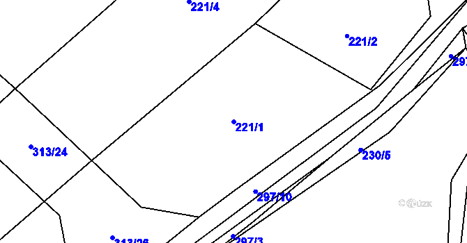 Parcela st. 221/1 v KÚ Tržek, Katastrální mapa
