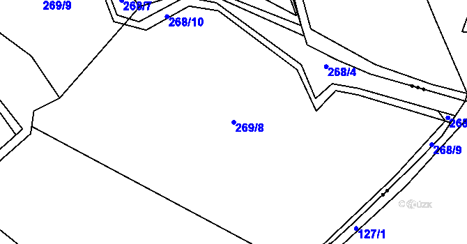 Parcela st. 269/8 v KÚ Tržek, Katastrální mapa