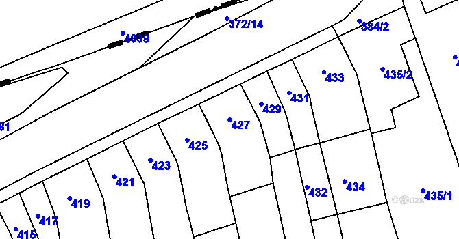 Parcela st. 427 v KÚ Podolí u Brna, Katastrální mapa