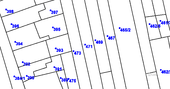Parcela st. 471 v KÚ Podolí u Brna, Katastrální mapa