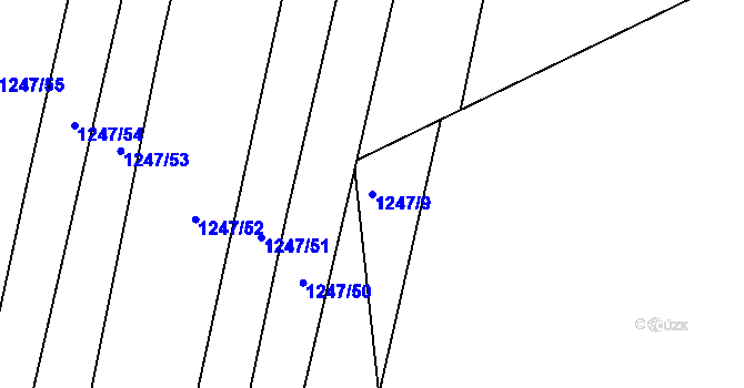 Parcela st. 1247/9 v KÚ Podolí u Brna, Katastrální mapa